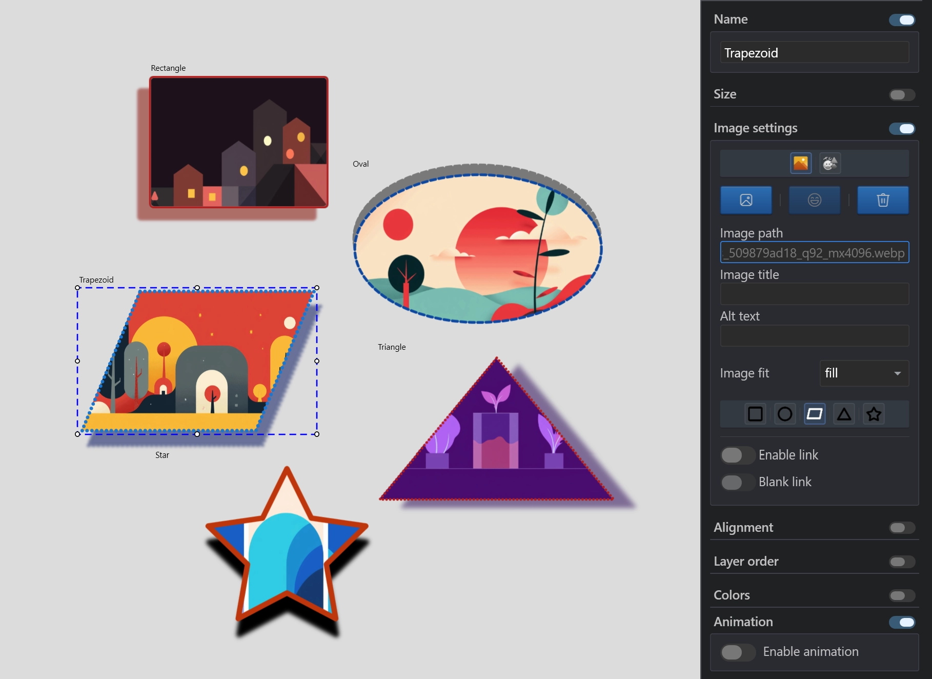 Websitefy image shape controls with optimized image workflow
